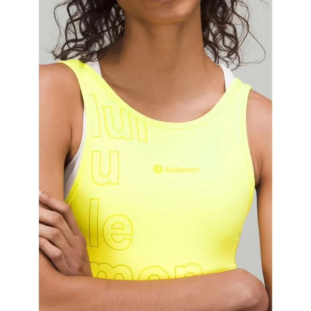Lululemon Power Pivot Everlux Tank Top Motif Reversible White Logo 8 fit S M?